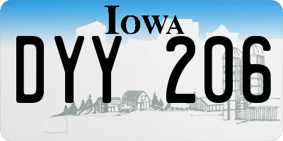 IA license plate DYY206