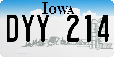 IA license plate DYY214