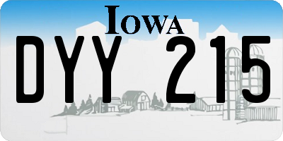IA license plate DYY215