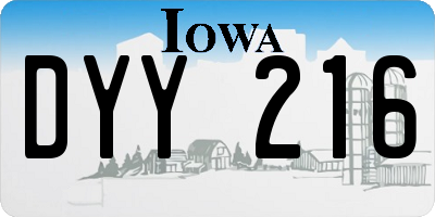 IA license plate DYY216