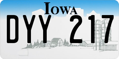 IA license plate DYY217