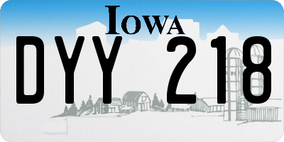 IA license plate DYY218