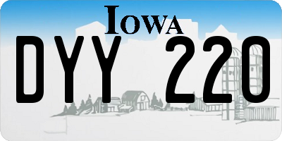 IA license plate DYY220