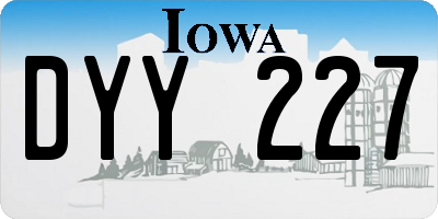 IA license plate DYY227
