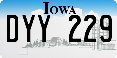 IA license plate DYY229