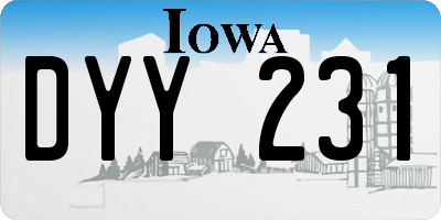 IA license plate DYY231