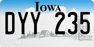 IA license plate DYY235