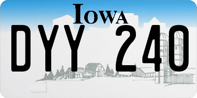 IA license plate DYY240