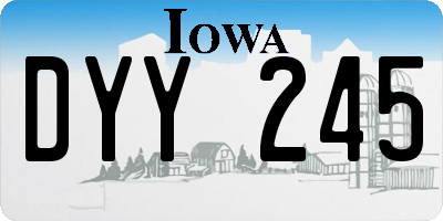 IA license plate DYY245