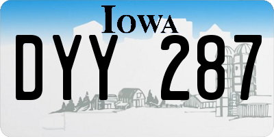 IA license plate DYY287