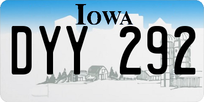 IA license plate DYY292