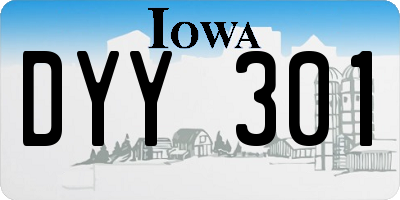 IA license plate DYY301