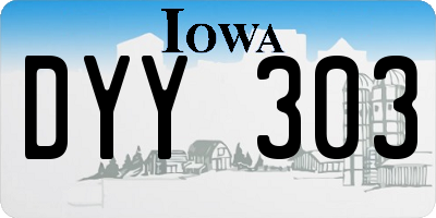 IA license plate DYY303