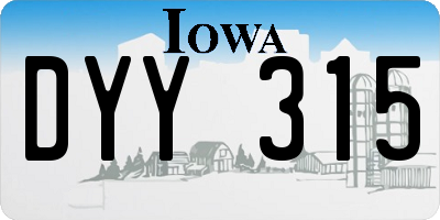 IA license plate DYY315