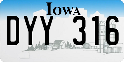 IA license plate DYY316