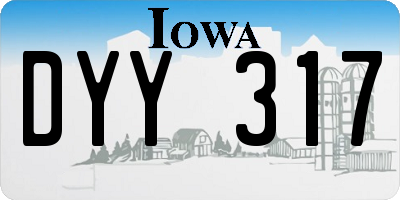IA license plate DYY317