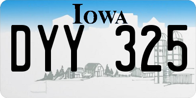 IA license plate DYY325