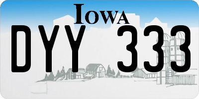 IA license plate DYY333