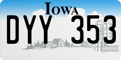 IA license plate DYY353