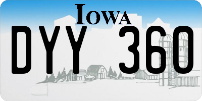 IA license plate DYY360
