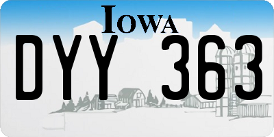 IA license plate DYY363