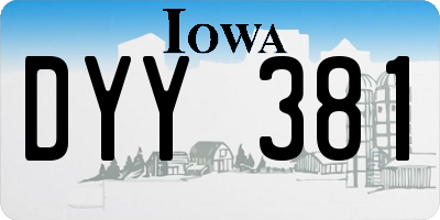 IA license plate DYY381