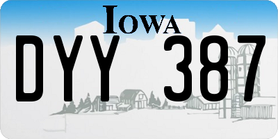 IA license plate DYY387