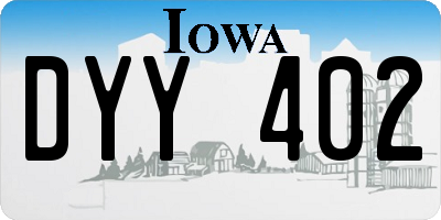IA license plate DYY402