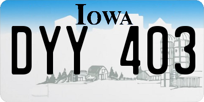 IA license plate DYY403
