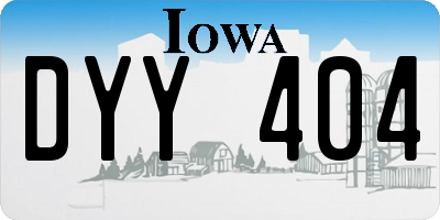 IA license plate DYY404