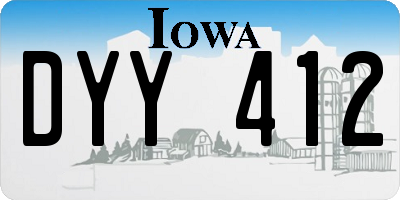 IA license plate DYY412
