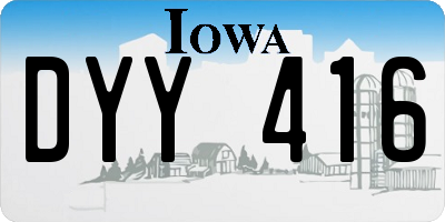 IA license plate DYY416