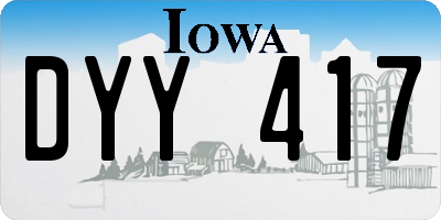 IA license plate DYY417