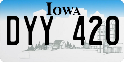IA license plate DYY420