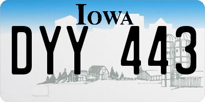 IA license plate DYY443
