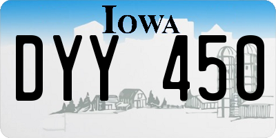 IA license plate DYY450