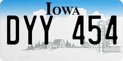 IA license plate DYY454