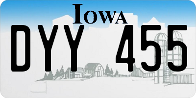 IA license plate DYY455
