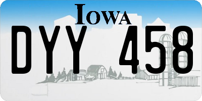 IA license plate DYY458