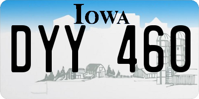 IA license plate DYY460