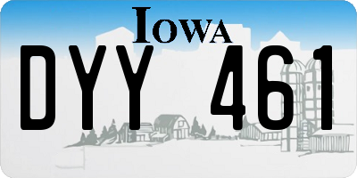 IA license plate DYY461