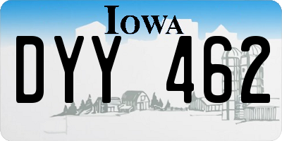IA license plate DYY462