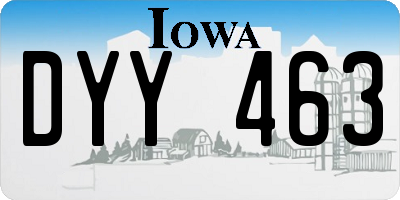 IA license plate DYY463