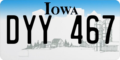 IA license plate DYY467