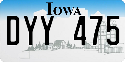 IA license plate DYY475