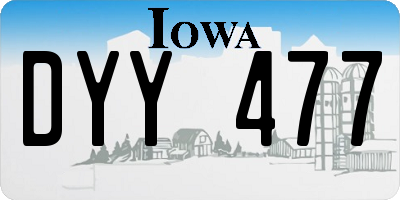 IA license plate DYY477
