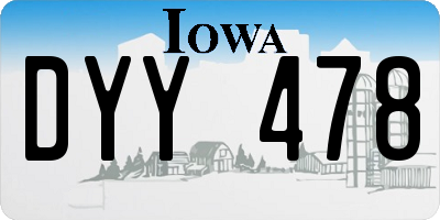 IA license plate DYY478