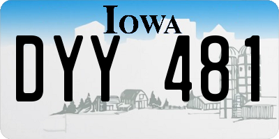 IA license plate DYY481
