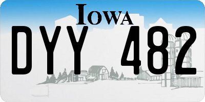 IA license plate DYY482