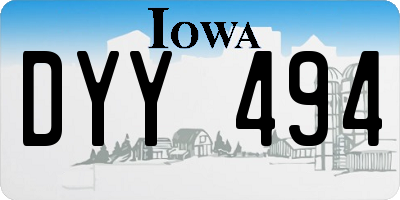IA license plate DYY494